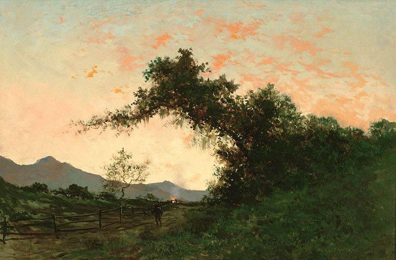 Jules Tavernier Marin Sunset in Back of Petaluma Spain oil painting art